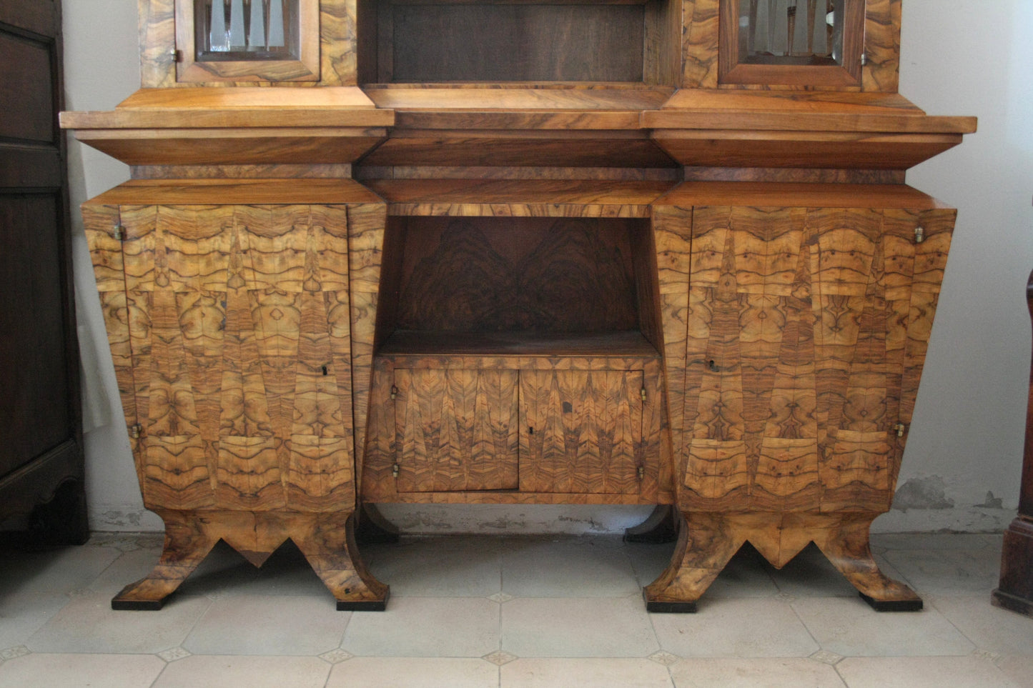 Credenza due corpi Art Decò Italia Roma, realizzata per ministro Bottai 1933