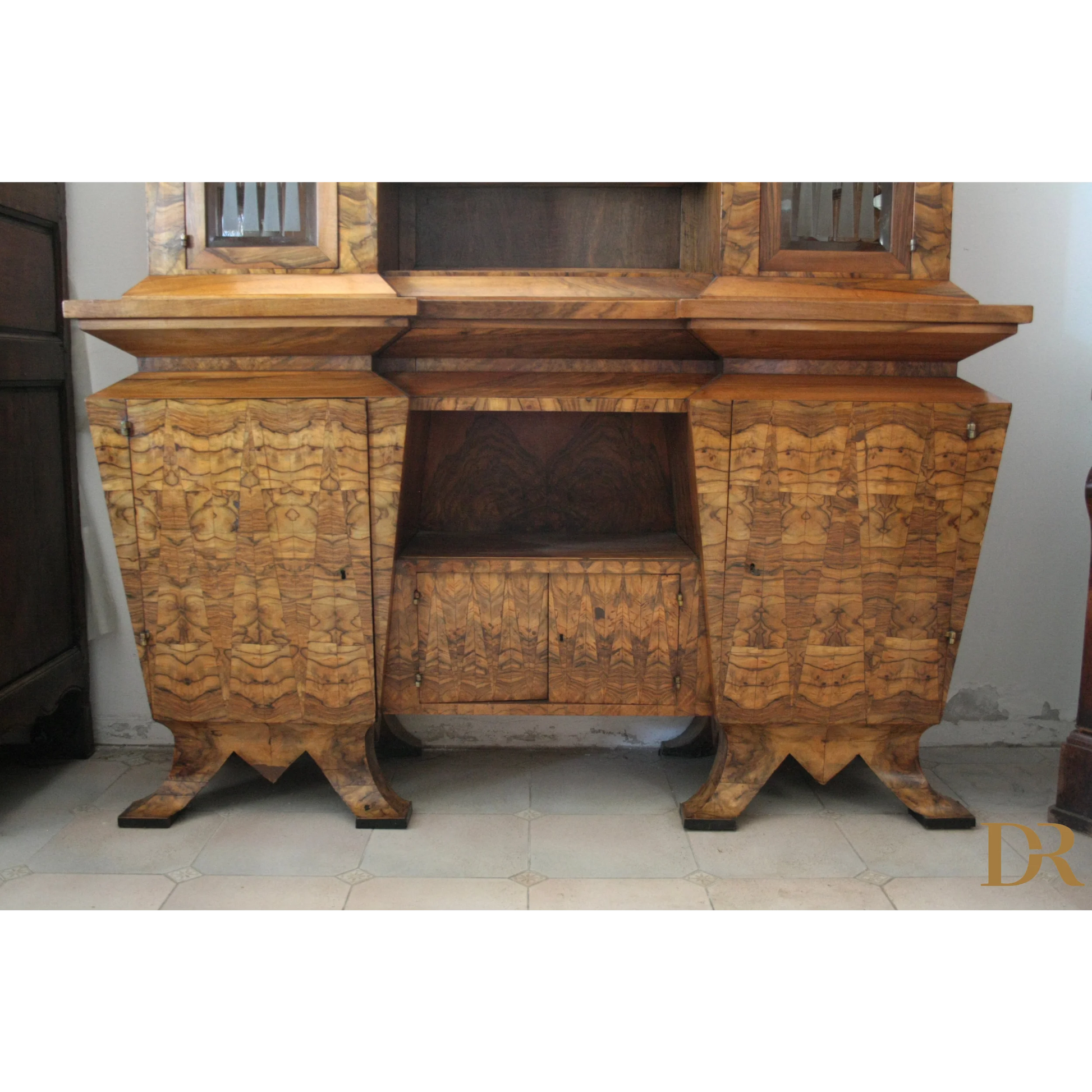 Credenza due corpi Art Decò Italia Roma, realizzata per ministro Bottai 1933