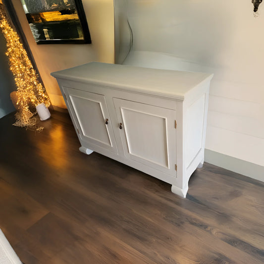 Madia credenza dispensa bianco avorio in legno con design provenzale shabby chic vintage due ante