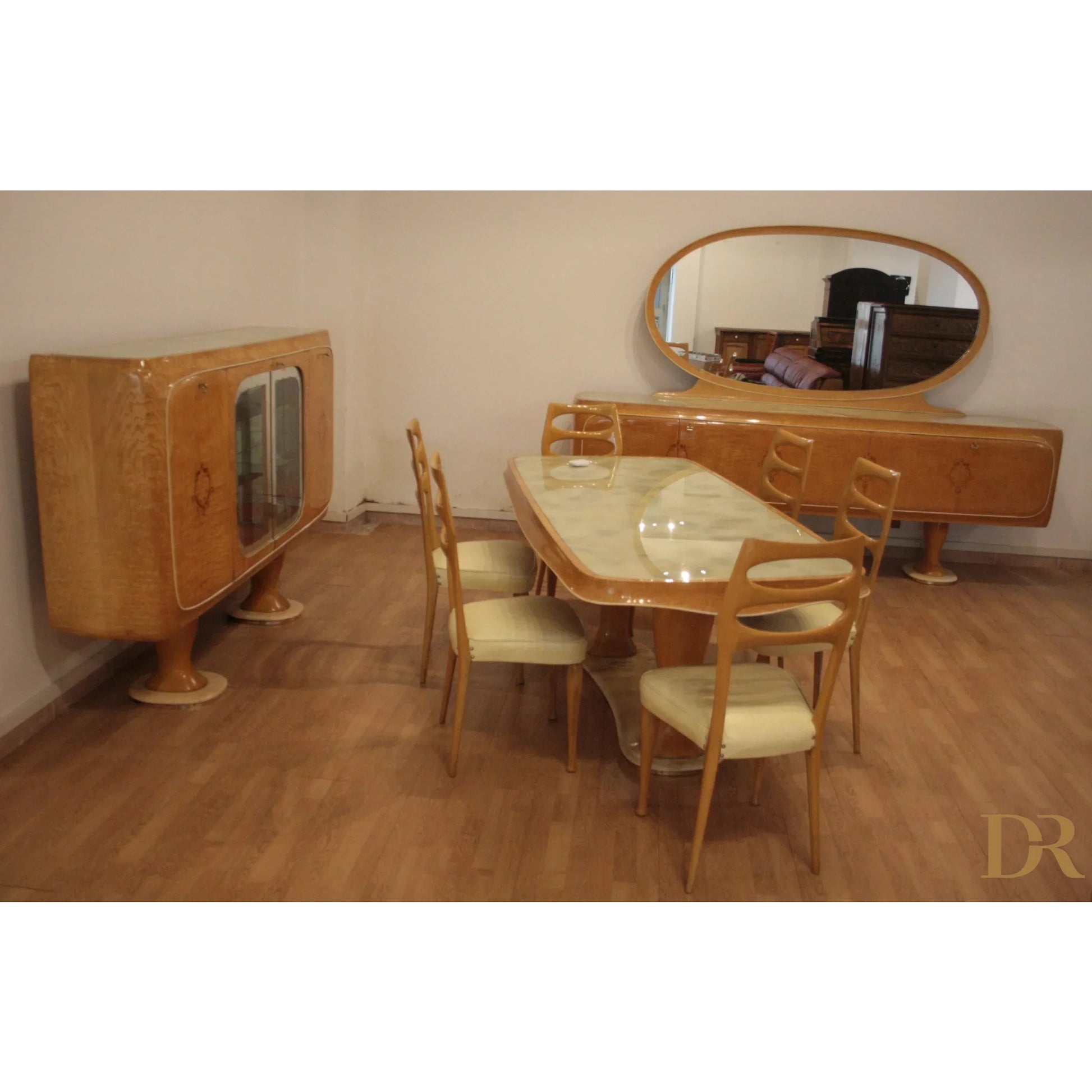 Vintage credenza mid-century moderna di vittorio dassi anni 50 in legno per sala da pranzo da dario raia antiquariato