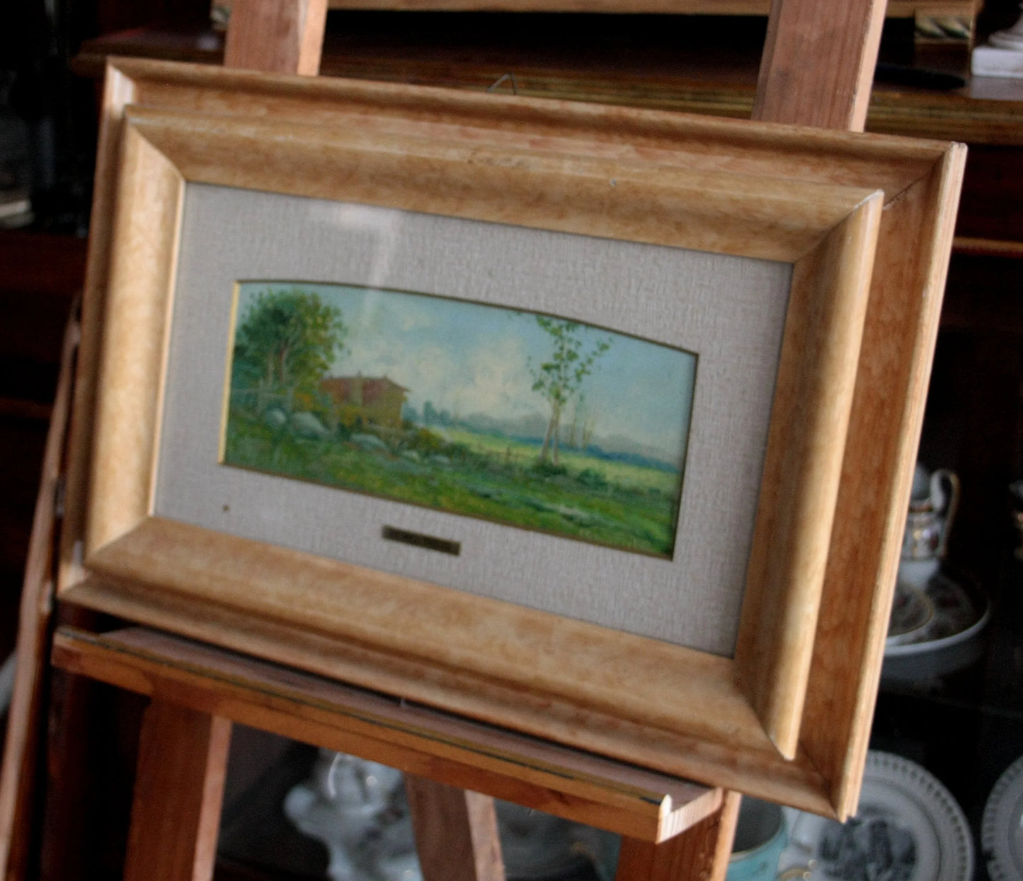 Framed dipinti italiani paesaggi marino e campestre di remo testa coppia metà secolo italia in stile figurativo