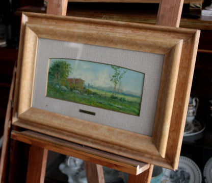 Framed dipinti italiani paesaggi marino e campestre di remo testa coppia metà secolo italia in stile figurativo