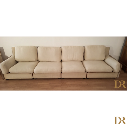 Divano modulare beige di Riccardo Arbizzoni, modello Redifiori Set, con cuscini