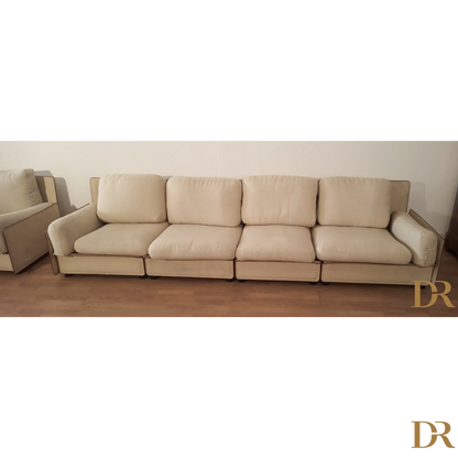 Divano beige strutturato di Riccardo Arbizzoni, Modello Redifiori Set di Zanotta