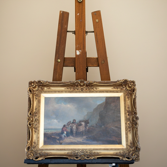 Joseph Paul Pettitt & George Young "The Mussel Gatherers on the South Cost" Inghilterra, XIX° secolo, con marchio di attribuzione e firma