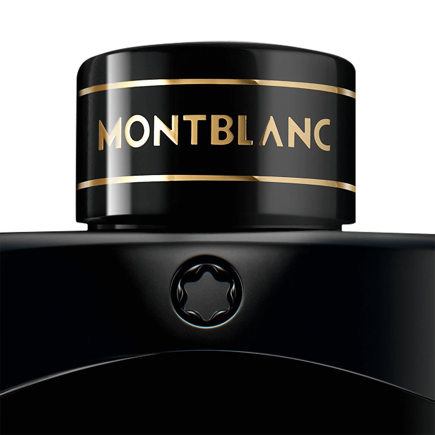 Bottiglia di montblanc legend eau de parfum 100ml nera con scritta oro e finitura lucida per raffinatezza all’uomo attivo
