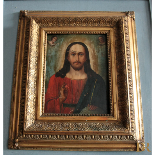 Icona ortodossa Cristo Pantocratore XVIII secolo area russa, raffigurazione sacra