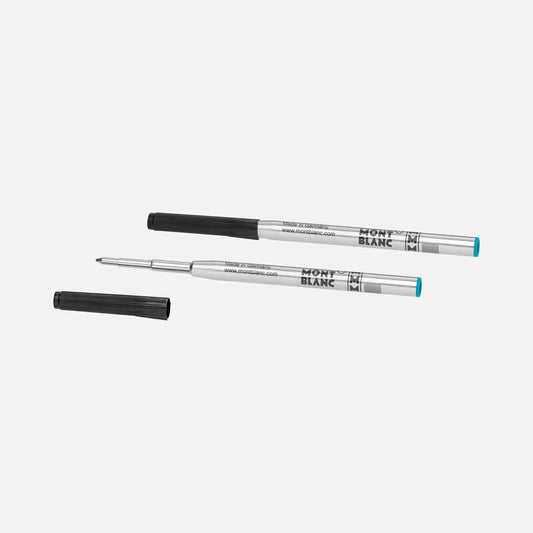 Montblanc refill per penna a sfera con inchiostro barbados blue blu caraibi e cappucci turchesi in casa