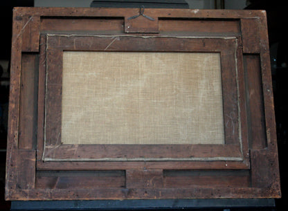 Cornice in legno con inserto tessuto intrecciato, Joseph Paul Pettitt, stile rustico