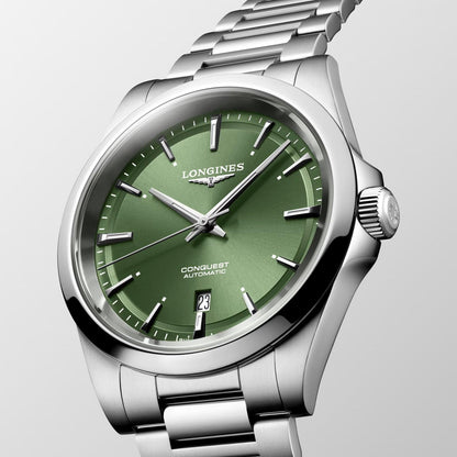 Longines orologio Conquest 2023 41mm verde acciaio automatico L3.830.4.02.6