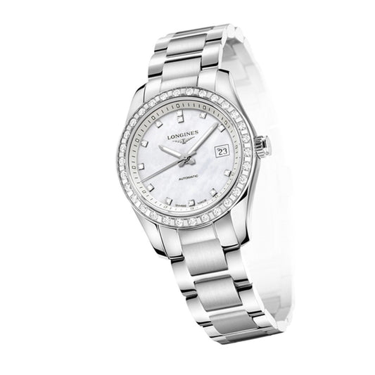 Longines orologio Conquest Classic 29,5mm madreperla automatico acciaio L2.285.0.87.6