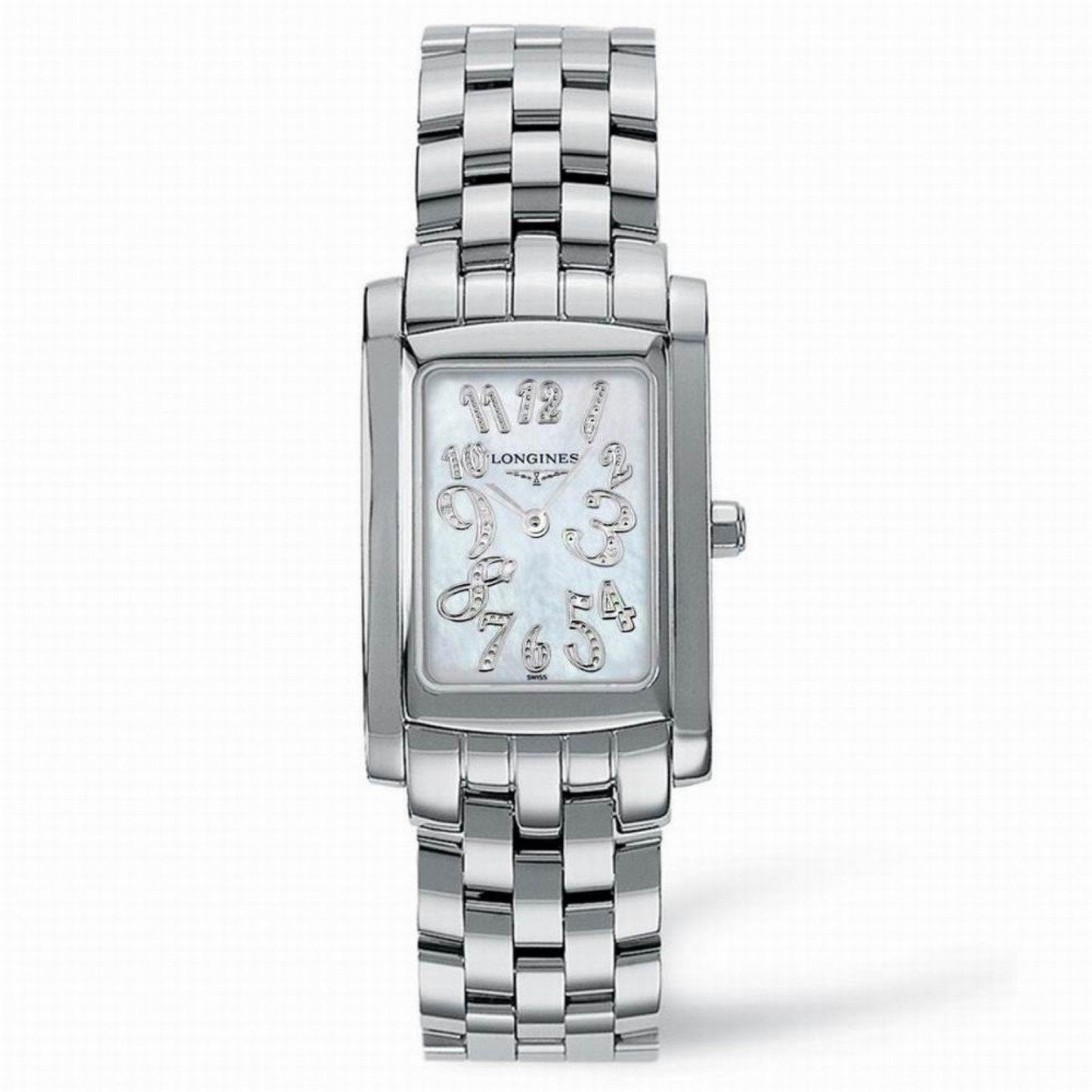Longines Uhr DolceVita 22,40x26,85mm Perlmutt Diamanten Quarz Stahl L5.502.4.07.6