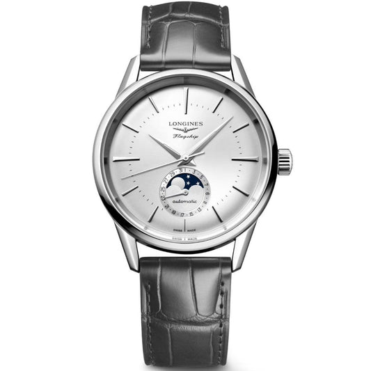 Longines Flagship Heritage 月相 38.5毫米 银色 自动 钢制 L4.815.4.72.2 机械表
