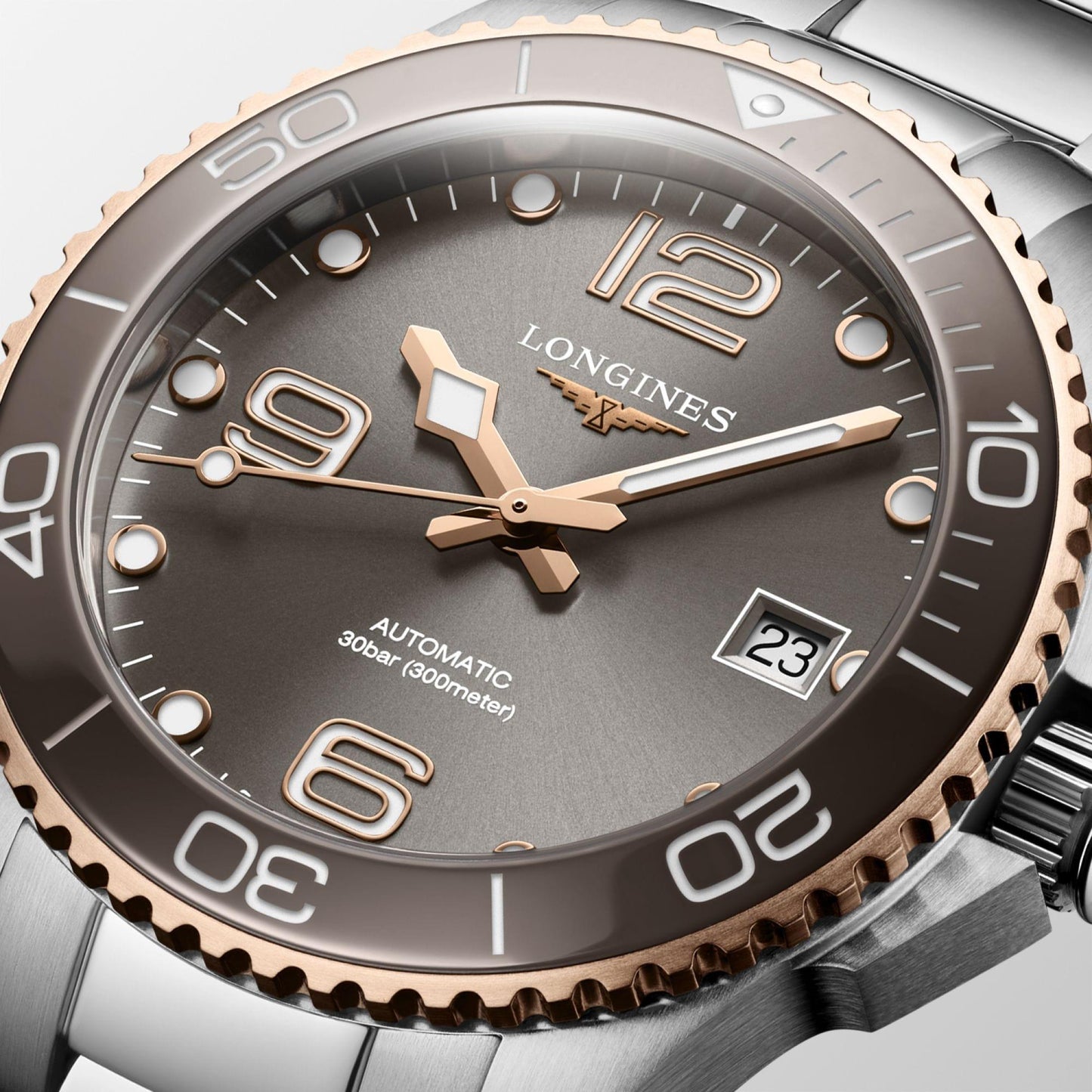 Longines orologio HydroConquest 39mm grigio automatico acciaio L3.780.3.78.6