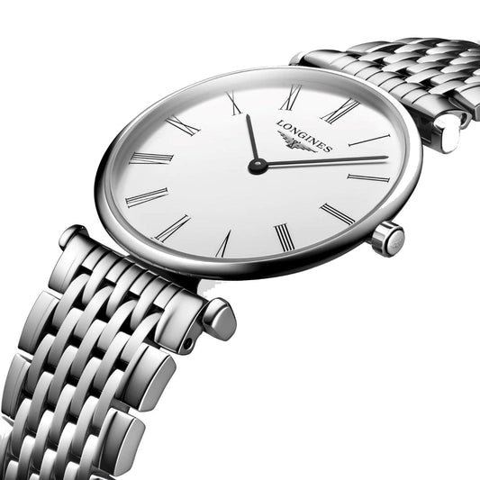 Longines La Grande Classique 29 mm vit kvartsstålklocka L4.512.4.11.6
