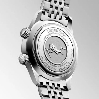 Longines Uhr Legend Diver 39mm schwarz Automatik Edelstahl L3.764.4.50.6