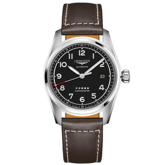 Longines 手表 Longines Spirit 40mm 黑色 自动 钢制 L3.810.4.53.0