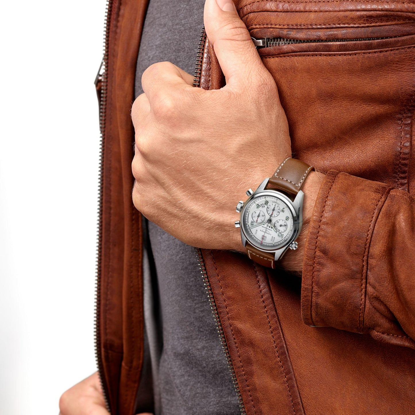 Longines orologio Longines Spirit 42mm argento automatico acciaio L3.820.4.73.2