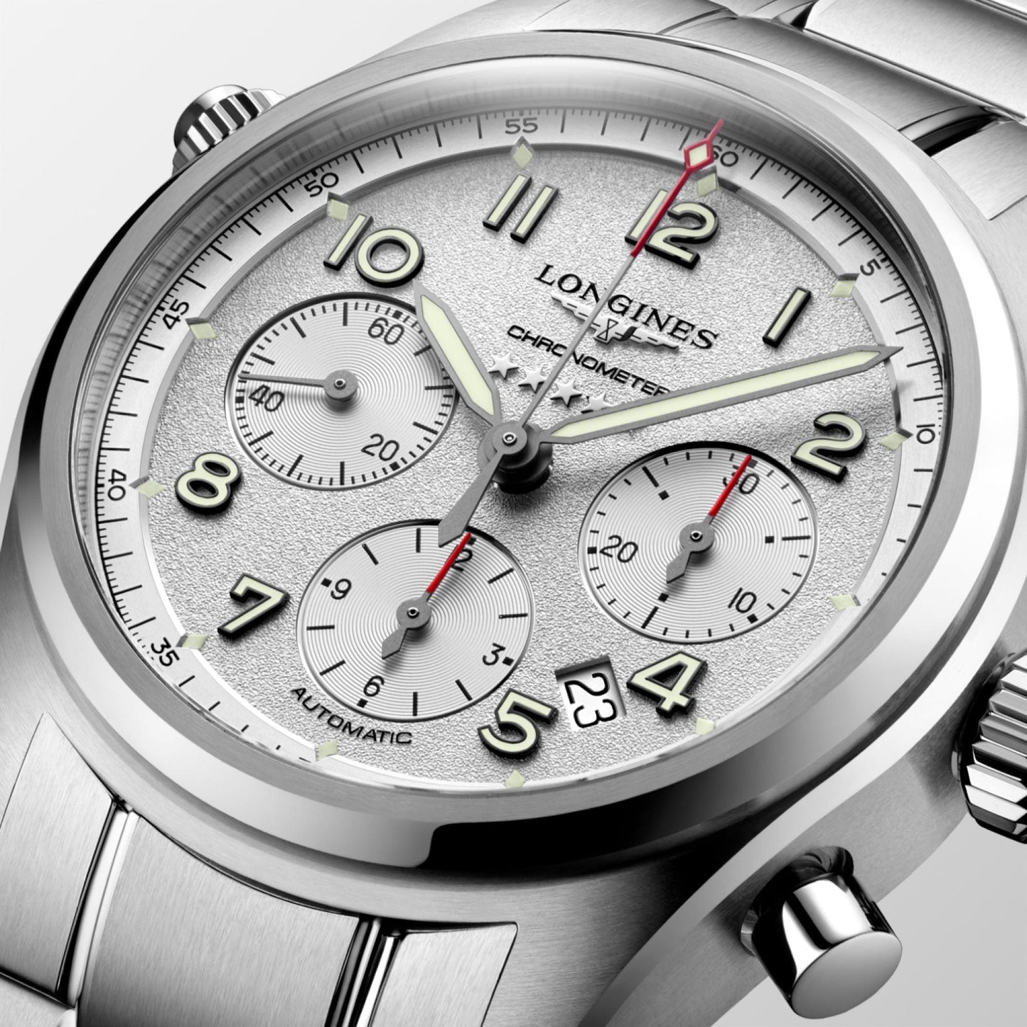 Longines Longines Spirit 42mm silver automatic steel watch L3.820.4.73.6