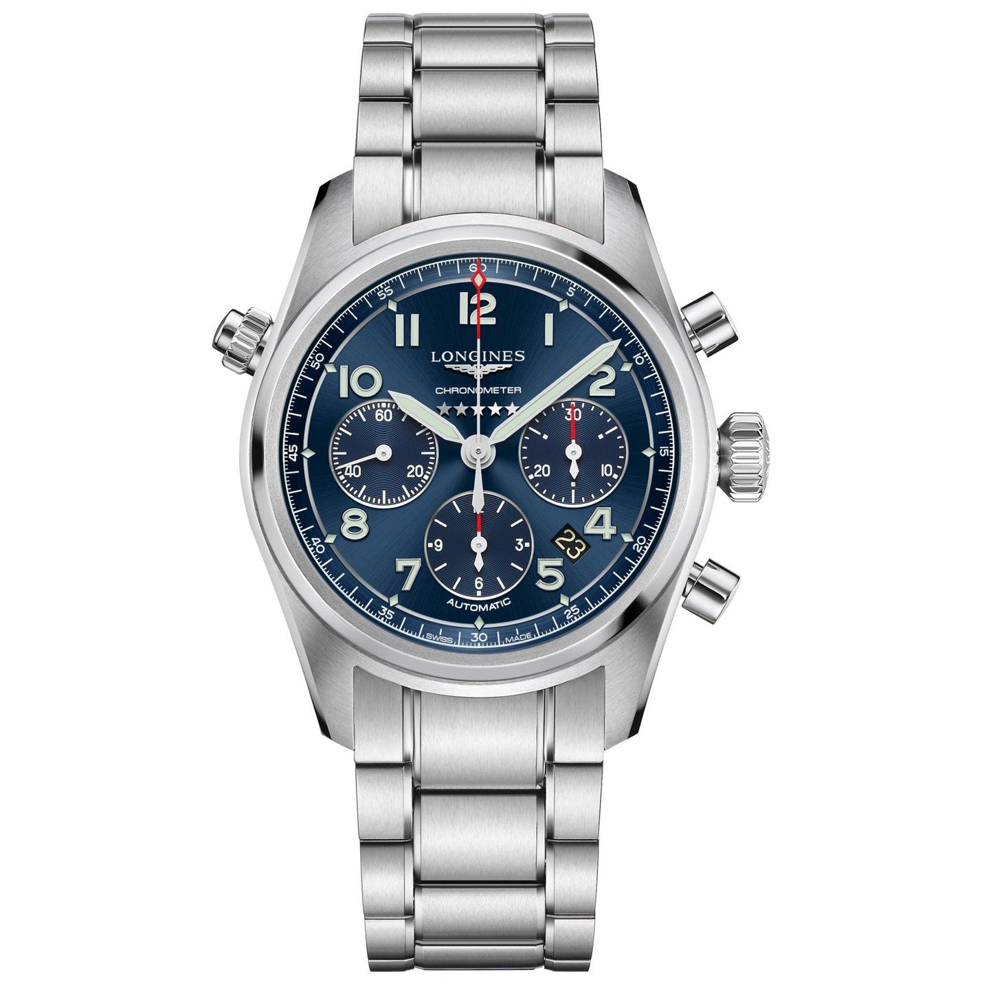 Longines Uhr Longines Spirit 42mm blau Automatik Stahl L3.820.4.93.6