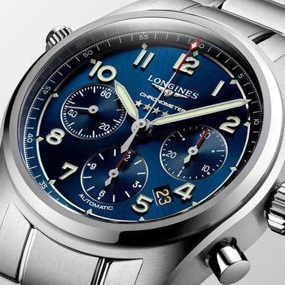 Longines Uhr Longines Spirit 42mm blau Automatik Stahl L3.820.4.93.6