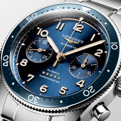 Longines Uhr Longines Spirit Flyback 42mm blau Automatik Stahl L3.821.4.93.6