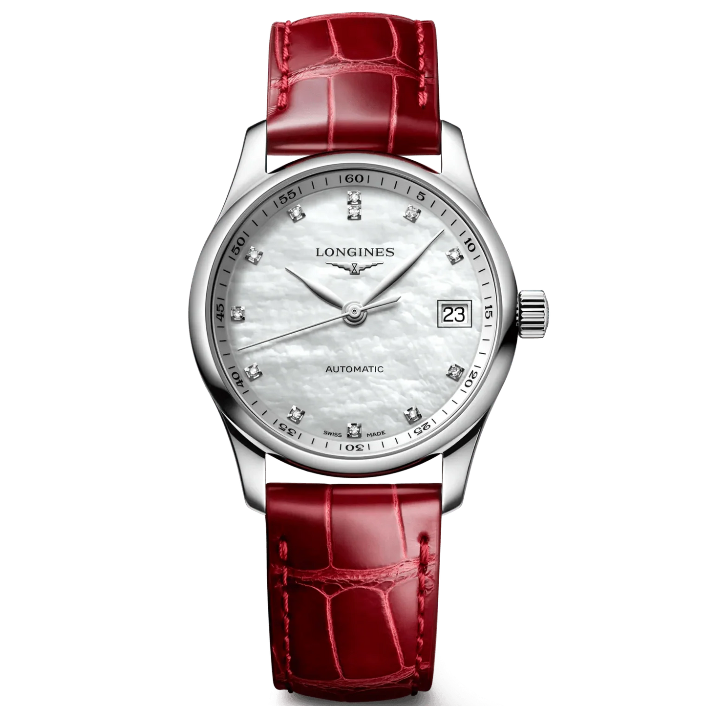 Longines Uhr Master Collection 34mm Perlmutt Diamanten automatisch Stahl L2.357.4.87.2