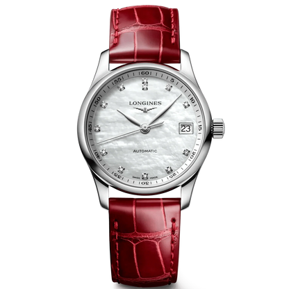 Longines Uhr Master Collection 34mm Perlmutt Diamanten automatisch Stahl L2.357.4.87.2