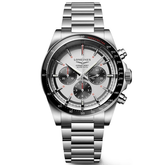 Longines New Conquest watch 42mm silver automatic steel L3.835.4.72.6