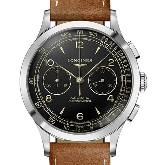 Longines Record Chronograph 40毫米 黑色自动机械钢表 L2.921.4.56.2