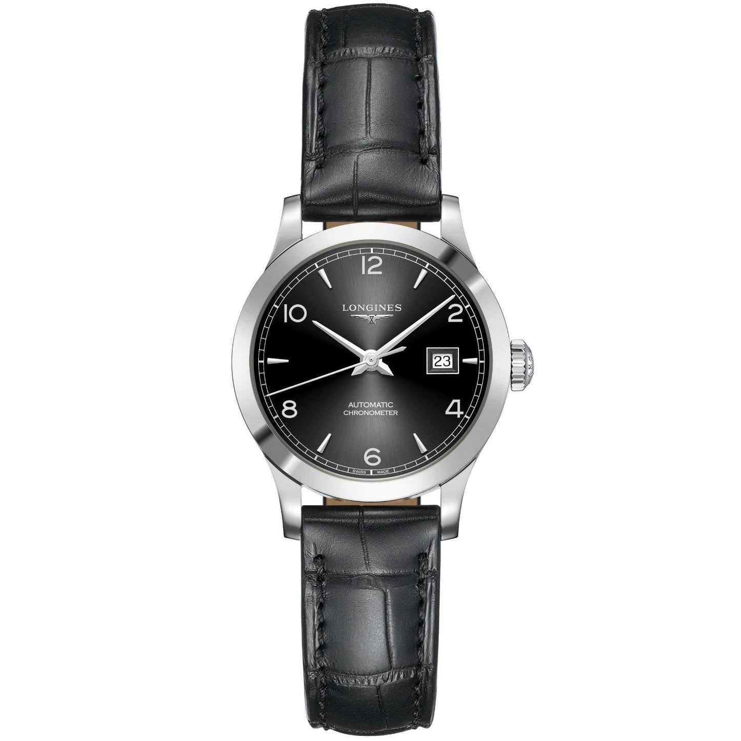 Longines Armbanduhr Record Collection 30mm schwarz Automatik COSC Stahl L2.321.4.56.2