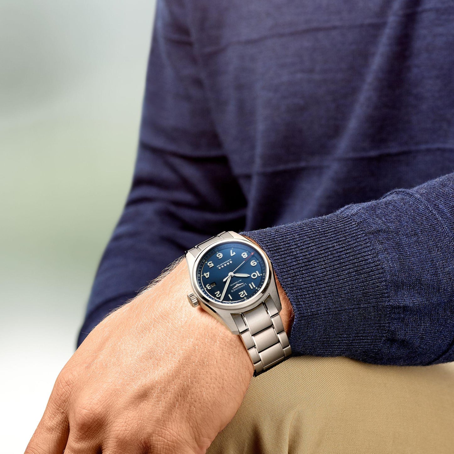 Longines Uhr Spirit 42mm Blau Automatik Stahl L3.811.4.93.6