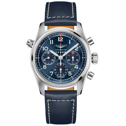 Longines orologio Spirit cronografo 42mm blu automatico acciaio L3.820.4.93.0