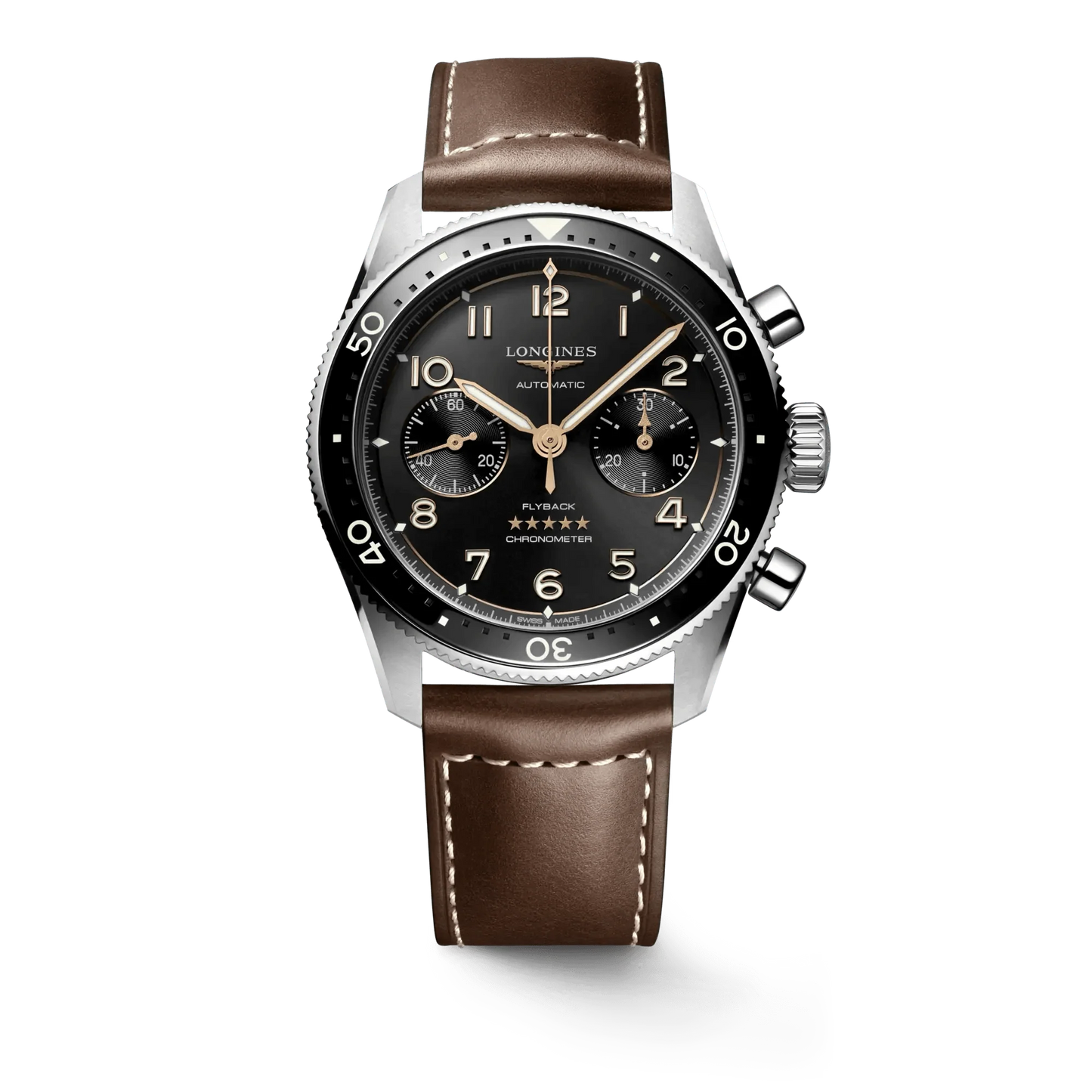 Longines orologio Spirit Flyback 42mm automatico acciaio L3.821.4.53.2