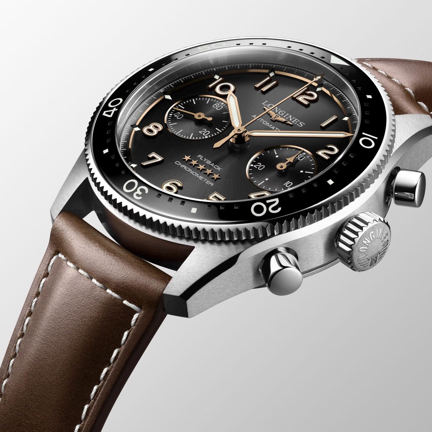 Longines orologio Spirit Flyback 42mm automatico acciaio L3.821.4.53.2