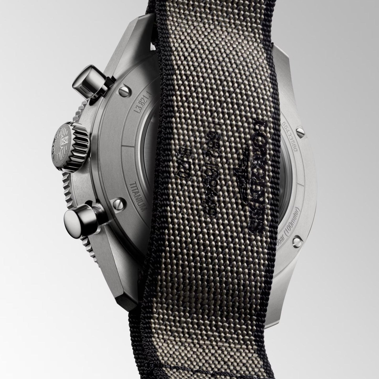 Longines Uhr Spirit Flyback Titan 42mm anthrazit Automatik Titan L3.821.1.53.2