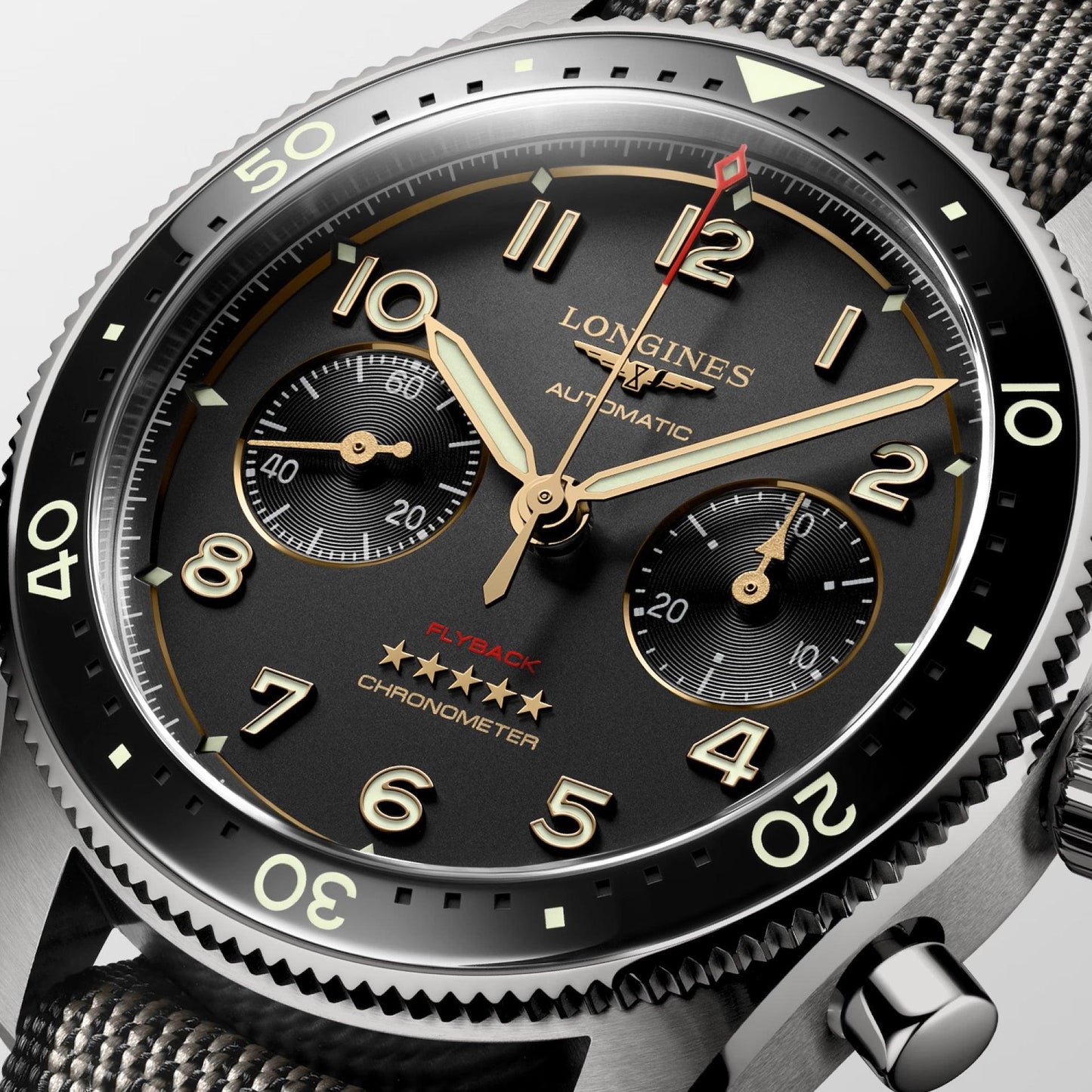Longines Uhr Spirit Flyback Titan 42mm anthrazit Automatik Titan L3.821.1.53.2