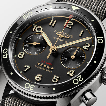 Longines Uhr Spirit Flyback Titan 42mm anthrazit Automatik Titan L3.821.1.53.2