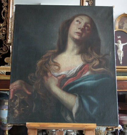 Maddalena penitente, circolo Andrea Vaccaro, fine '600, olio su tela