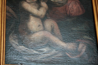 Tela raffigurante madonna con bambino, dipinto dellItalia Settentrionale epoca ultimi decenni