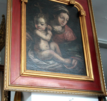 Tela raffigurante Madonna con Bambino, epoca ultimi decenni, Italia Settentrionale