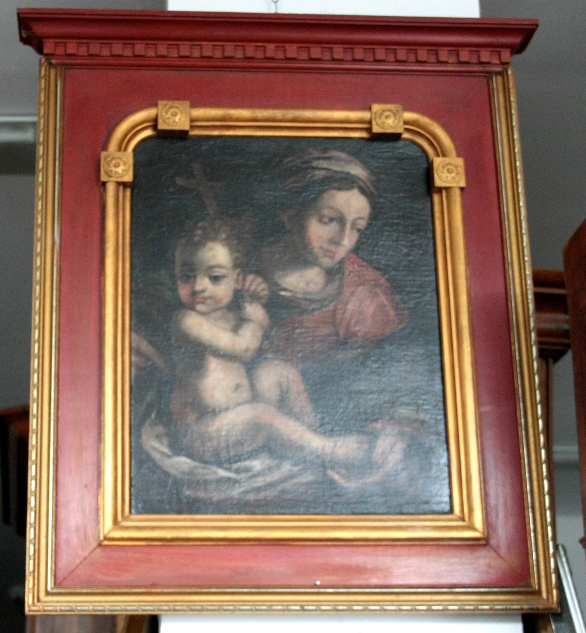 Tela raffigurante Madonna e Bambino, Italia Settentrionale, epoca ultimi decenni