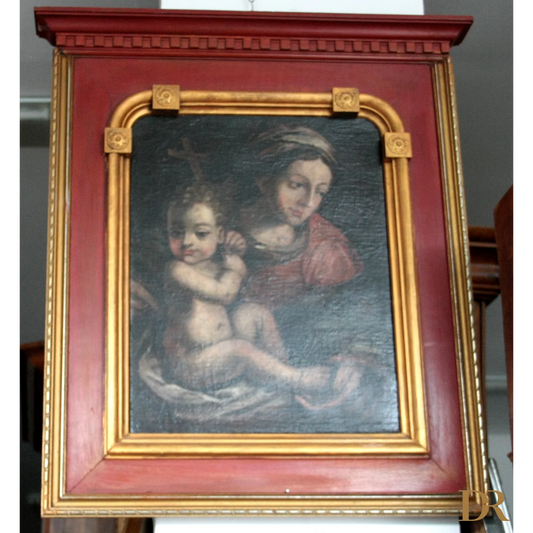 Tela raffigurante Madonna e Bambino, Italia Settentrionale, epoca ultimi decenni