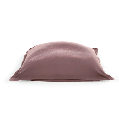 Maxi cuscino firenze in tessuto lino leggermente rigosciato color rosa polvere con dimensioni generose infinito abbraccio