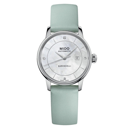 Mido Baroncelli Signature Lady Colors Special Edition 30mm Mother-of-Pearl Automatic Steel Watch M037.207.16.106.00