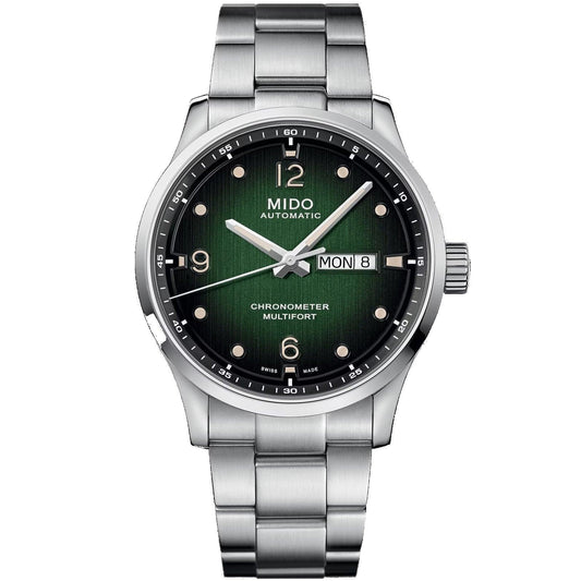 Mido watch Multifort M Chronometer COSC 42mm green automatic steel M038.431.11.097.00