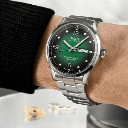 Mido watch Multifort M Chronometer COSC 42mm green automatic steel M038.431.11.097.00