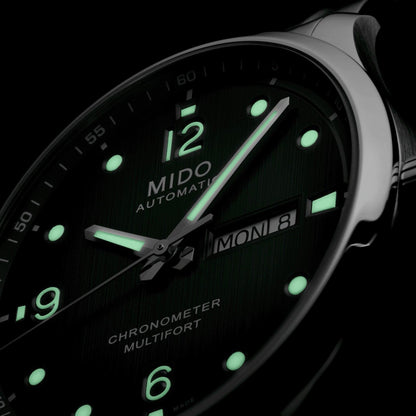 Mido watch Multifort M Chronometer COSC 42mm green automatic steel M038.431.11.097.00