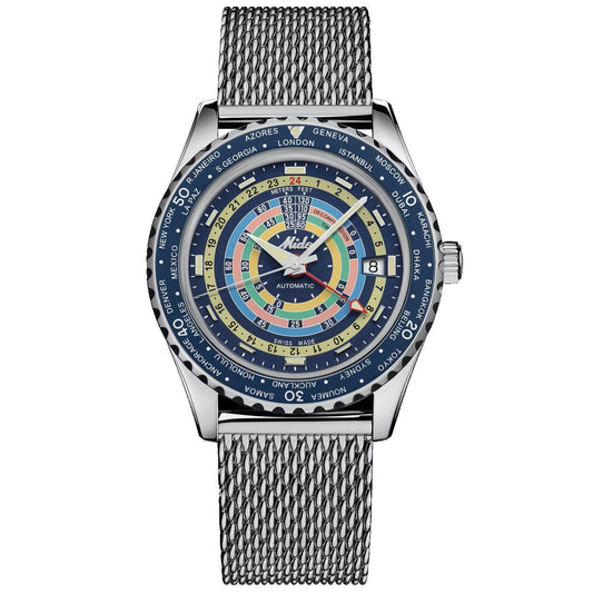 Mido Ocean Star Decompression Worldtimer Special Edition 40mm blue automatic steel M026.829.17.041.00