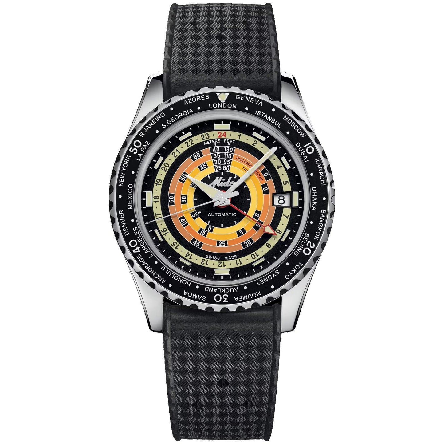 Mido montre Ocean Star Decompression Worldtimer Édition Spéciale 40mm noir automatique acier M026.829.17.051.00